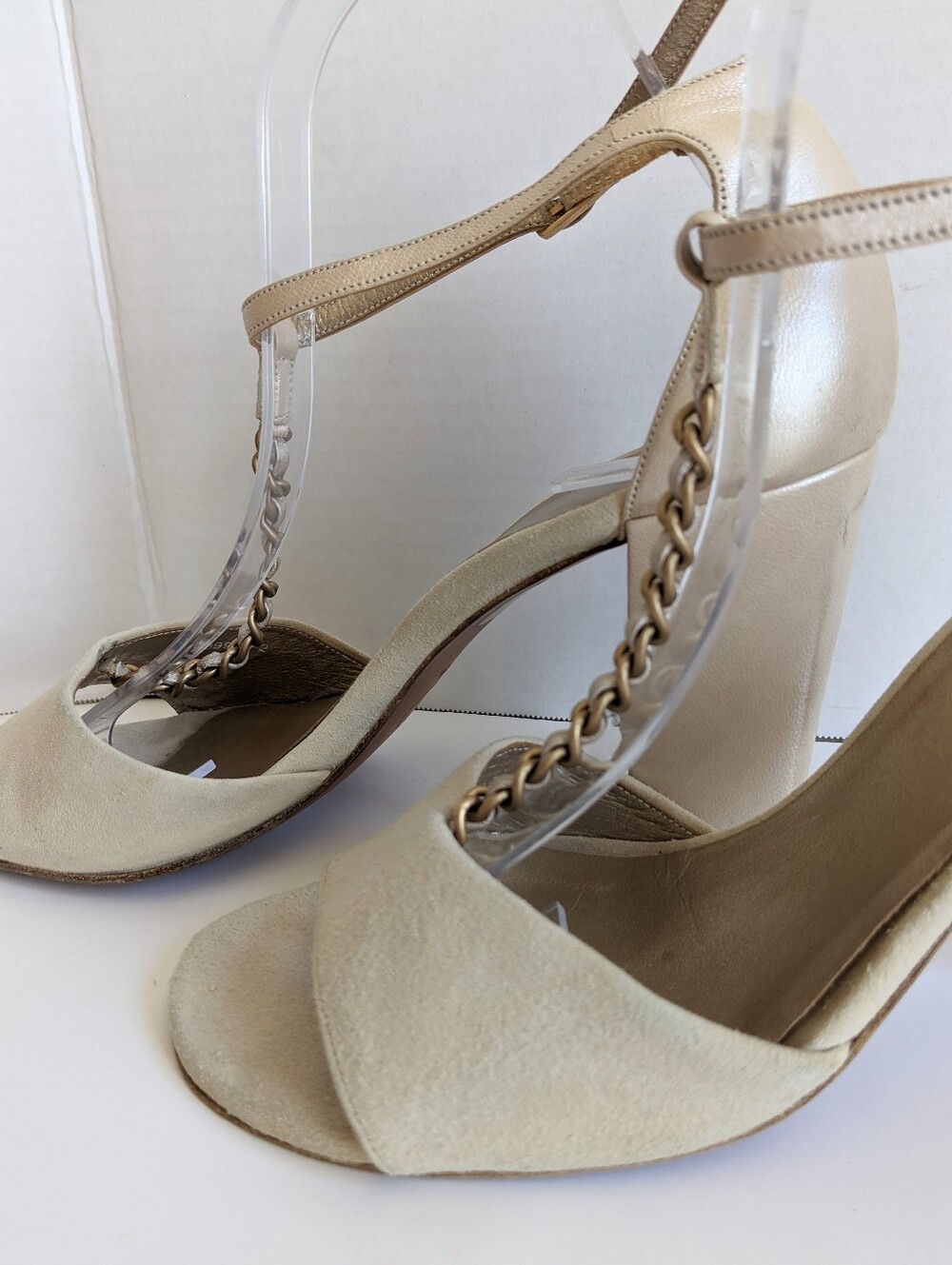 VINTAGE CHANEL Chain Heels 38.5 - Picture 14 of 16